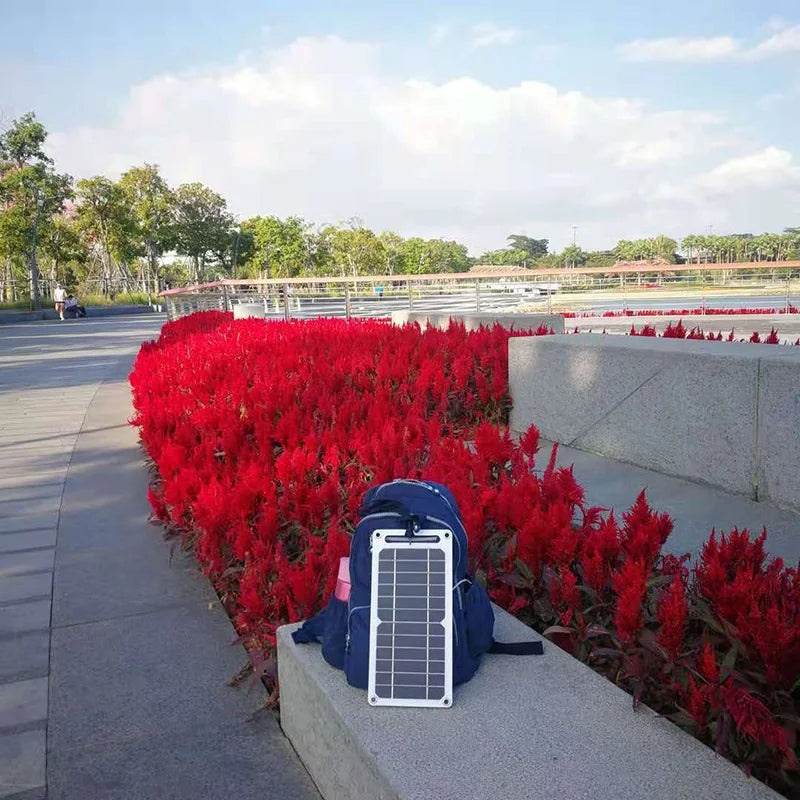 Solar Panel With Portable USB Battery, Waterproof