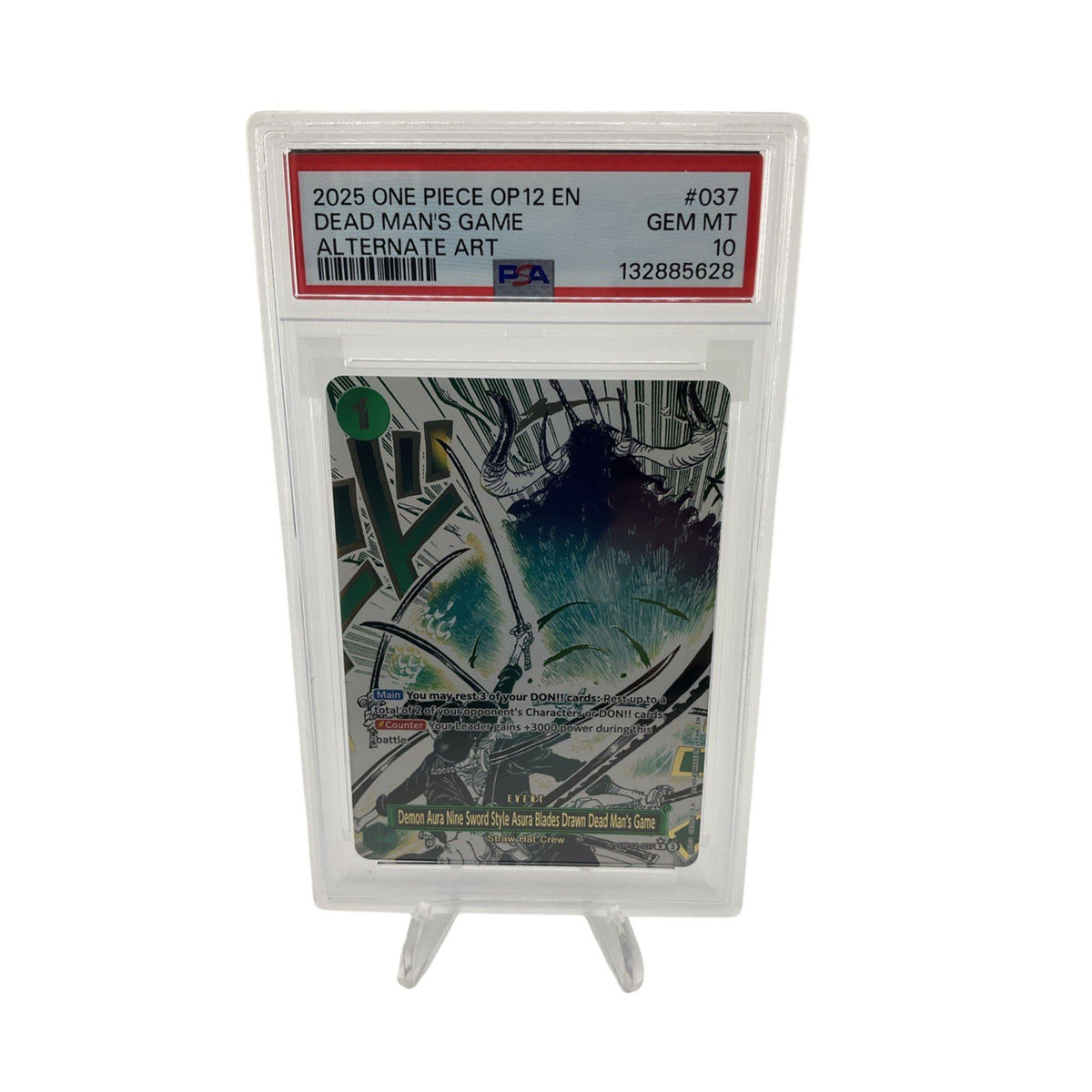 2025 DEAD MAN'S GAME ALTERNATE ART ONE PIECE OP12-037 PSA 10