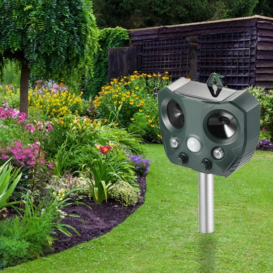 Solar Ultrasonic Animal Repeller for Gardens