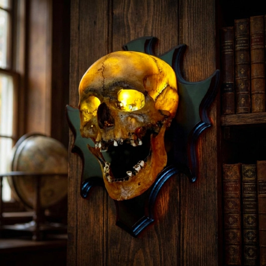 Resin Skull Nightlight with LED Glow and Sound Module