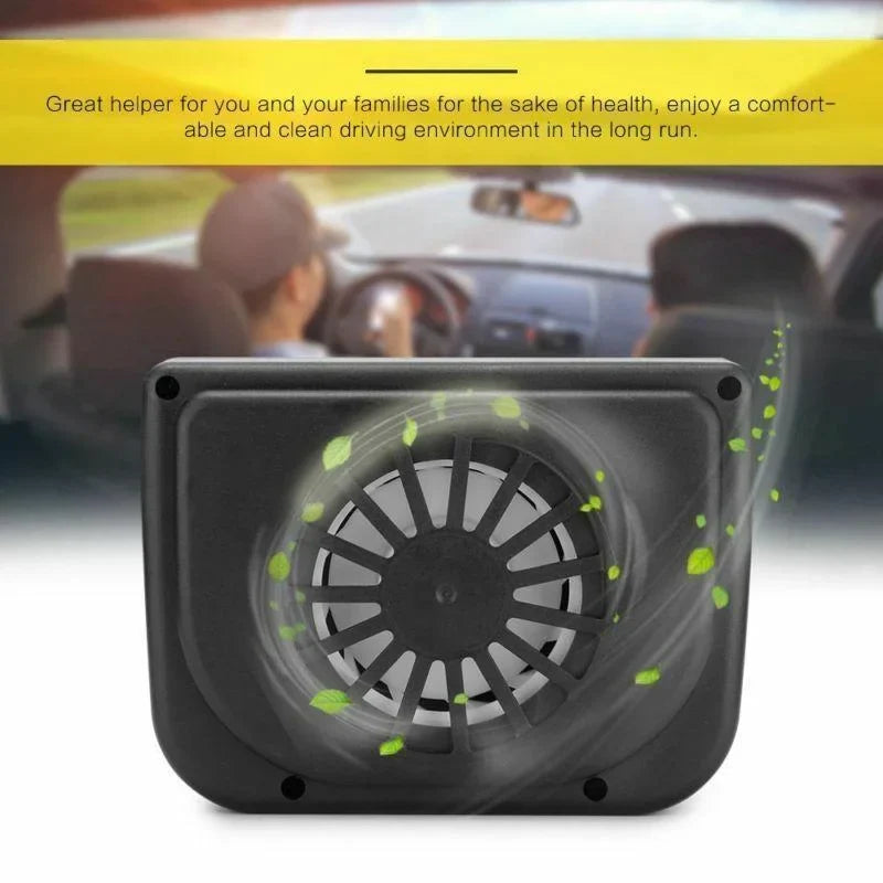 Solar Powered Car Window Vent Fan with Dual Airflow and Auto Daylight Operation
