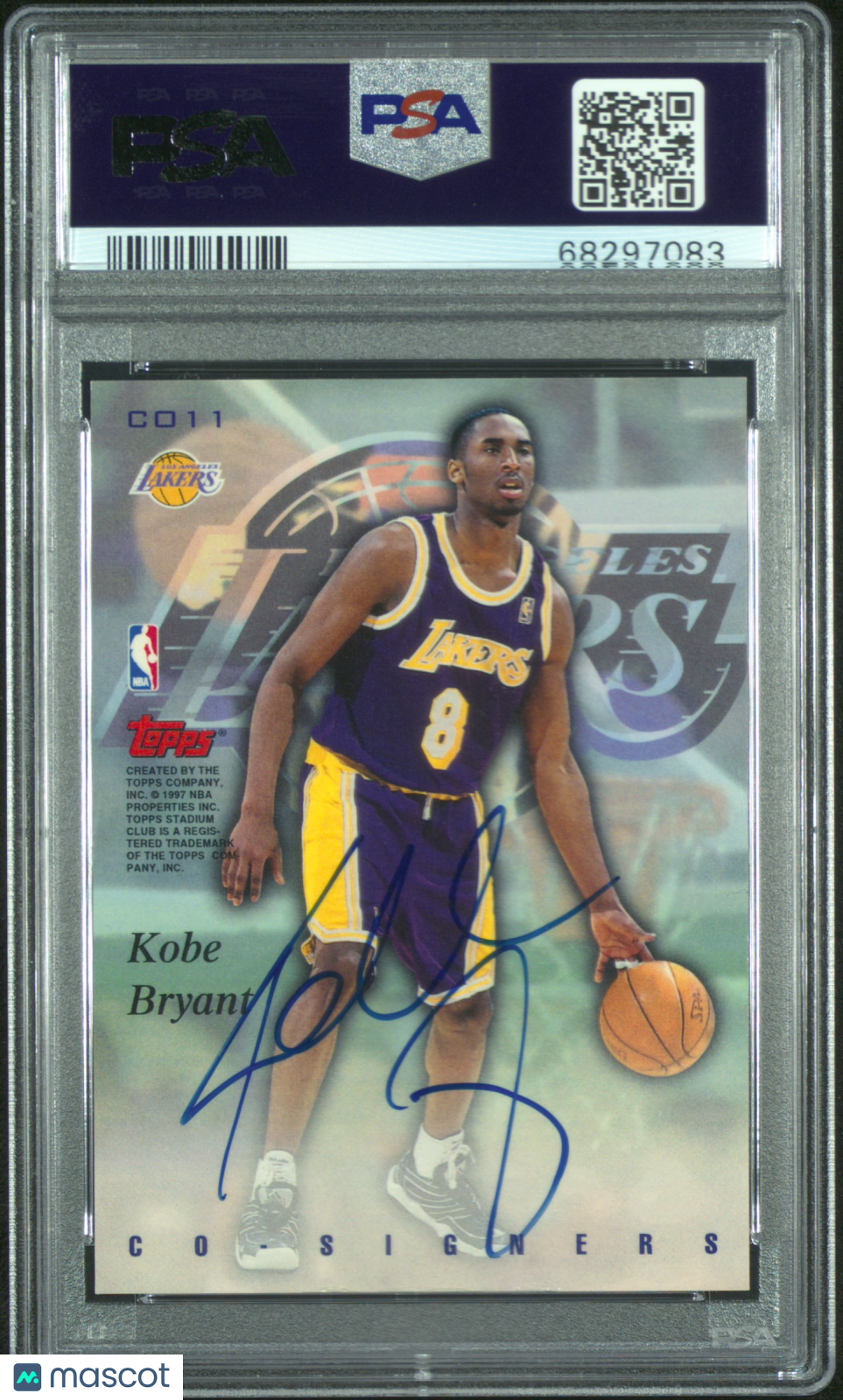 1997 Stadium Club Kobe Bryant AUTO J. Smith #CO11 PSA A Auto A