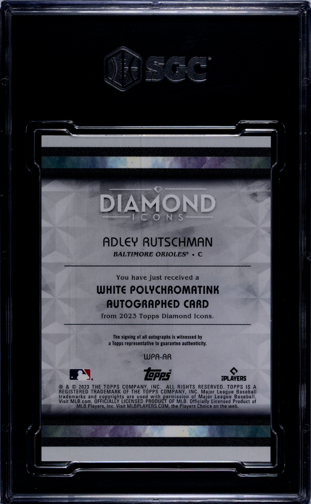 2023 Topps Diamond Icons Adley Rutschman #WPA-AR White, Green SGC 9.5 Auto 10