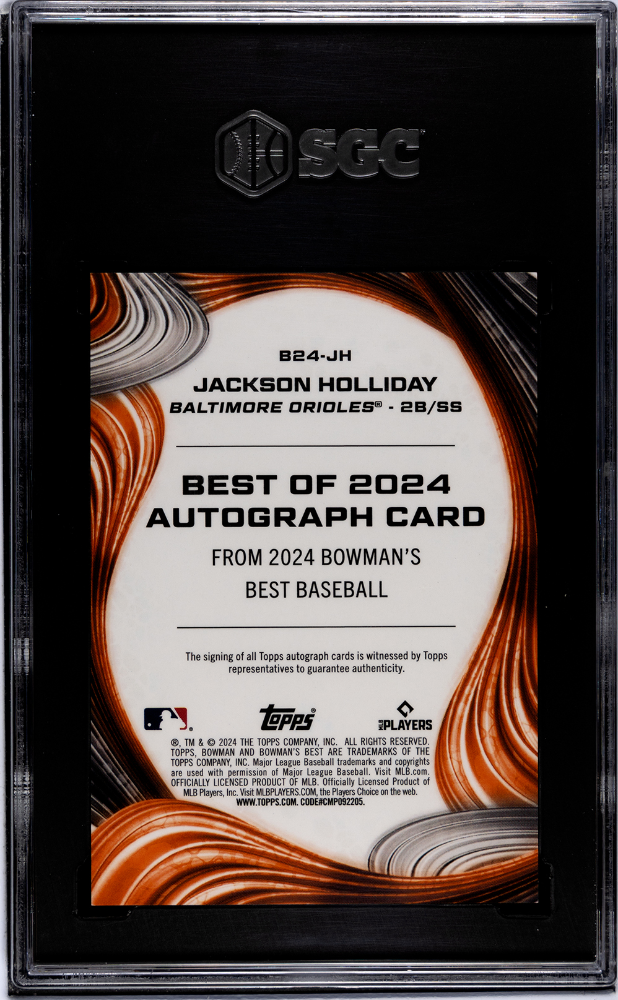 2024 Bowman's Best Jackson Holliday #B24-JH '24 Auto Green Ref SGC 10 Auto 10