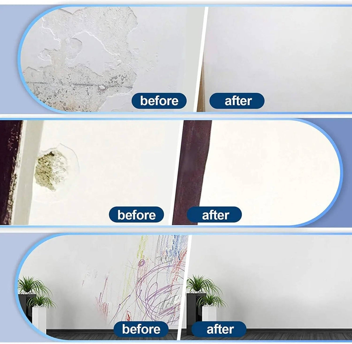 Wall Repair Cream with Scraper and Sanding Block for Drywall Holes
