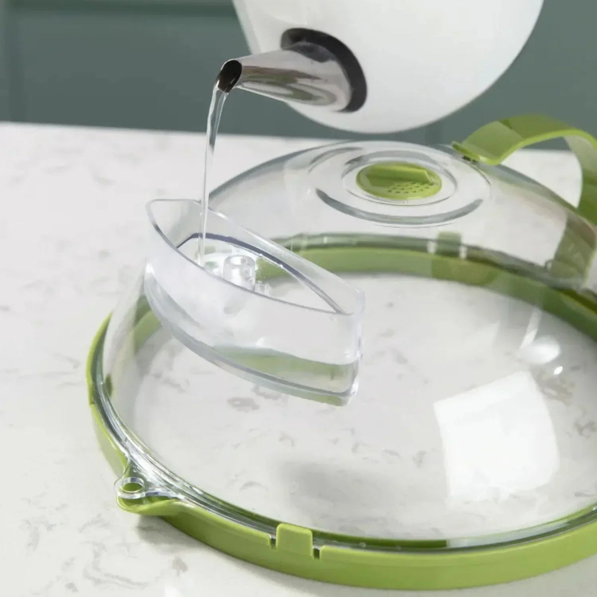 Splatter-Proof Microwave Cover with Built-In Water Steamer and Adjustable Vent