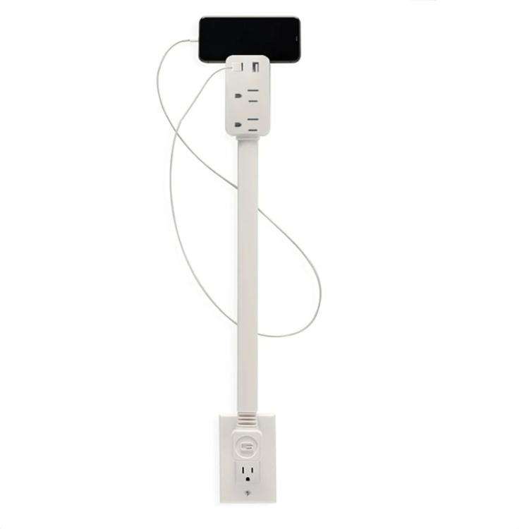 Retractable Power Cord Outlet with USB and Type-C Ports, 30 inches Reach