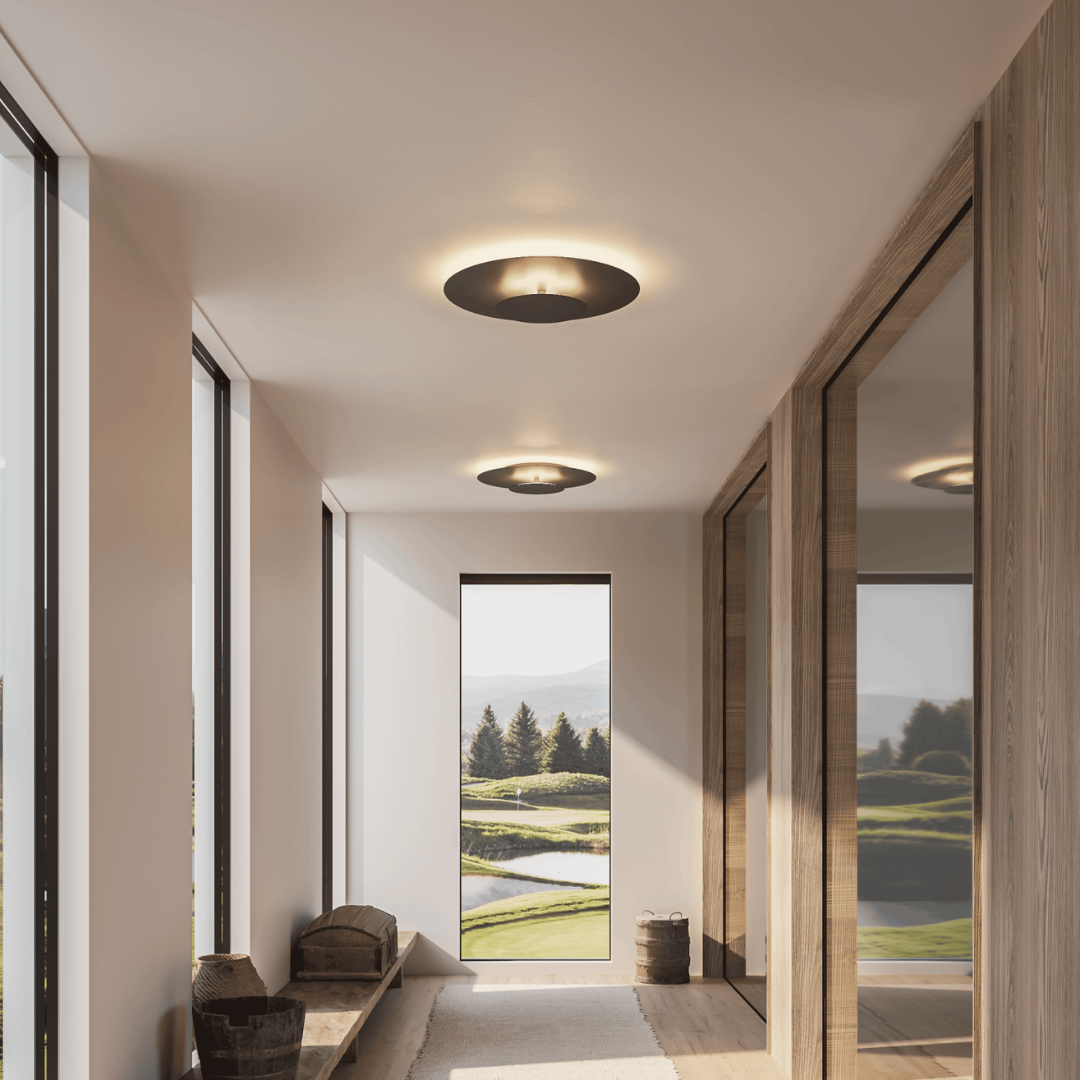 Round LED Ceiling Panel with Slim Flush Mount and Even Light Spread