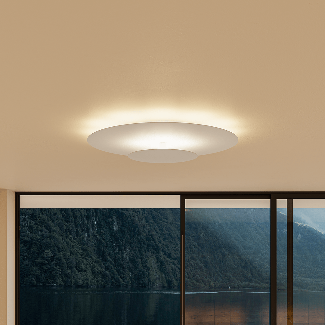 Round LED Ceiling Panel with Slim Flush Mount and Even Light Spread