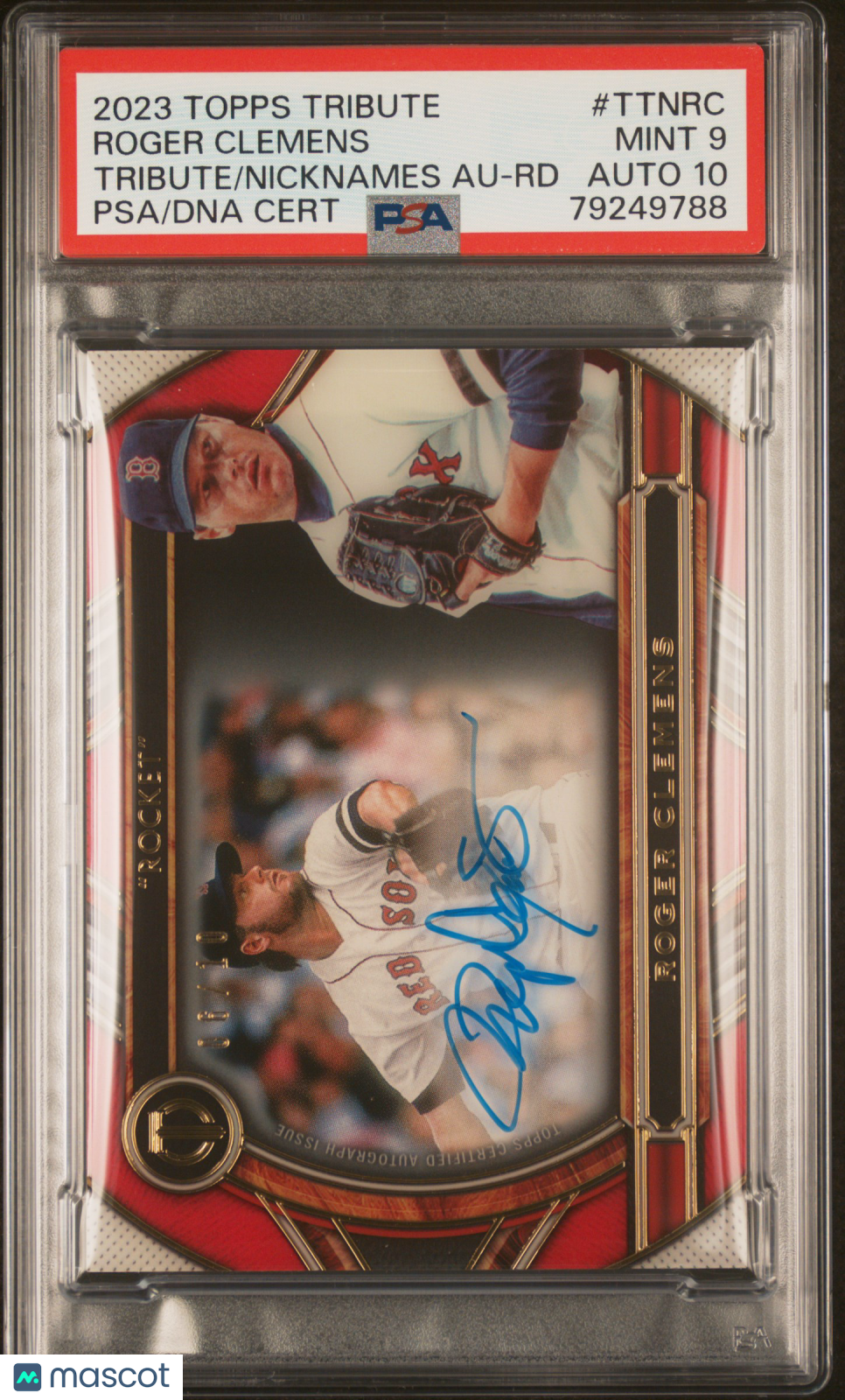 2023 Topps Tribute To Nicknames Auto Roger Clemens #TTNRC RD PSA Auto 10