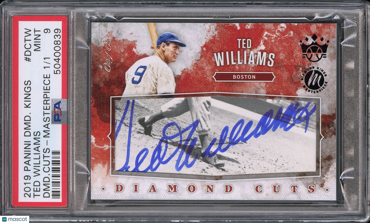 2019 Panini Diamond Kings Diamond Ted Williams #DCTW DMD. Masterpiece 1/1 PSA