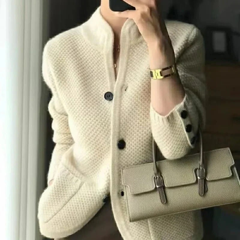 Soft Button Blazer - Structured Knit