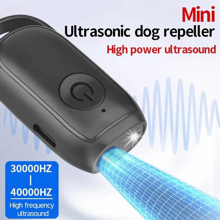 Ultrasonic Dog Repeller with Single-Button Control and 10-Yard Range, Pocket Size