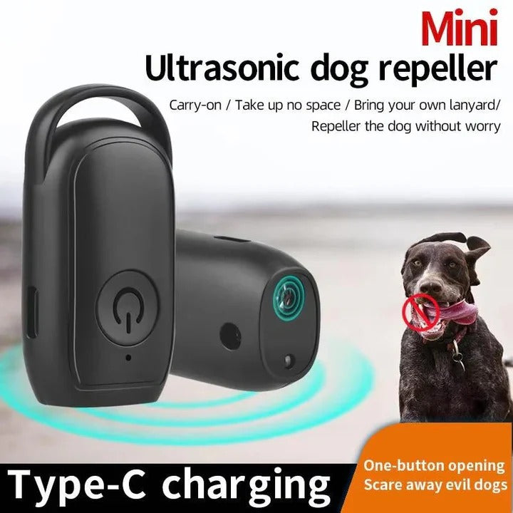 Ultrasonic Dog Repeller with Single-Button Control and 10-Yard Range, Pocket Size