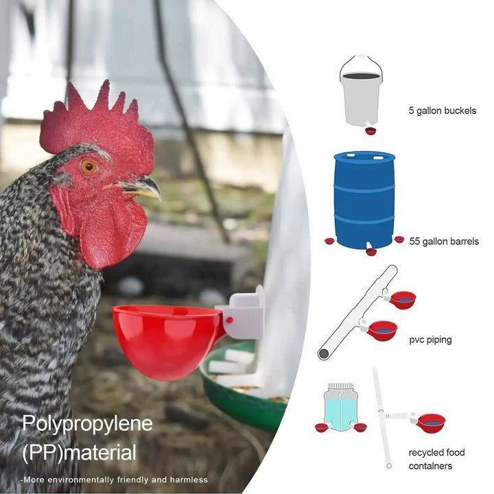 10 Pcs Chicken Waterer, High Quality Farm Supply Kit