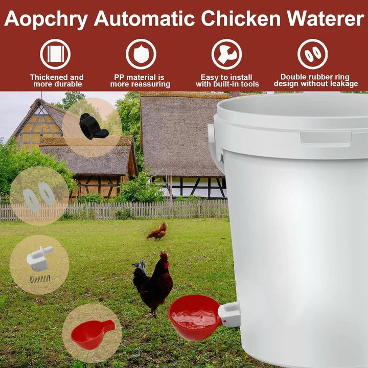 10 Pcs Chicken Waterer, High Quality Farm Supply Kit