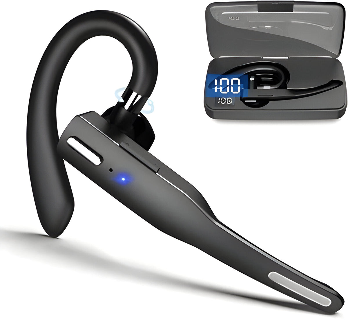 Wireless Dual-Mic Bluetooth Headset for Hands-Free Calling