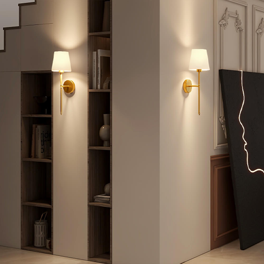 Wireless Fabric Wall Light (SET OF 2 + 2 BULBS Free)