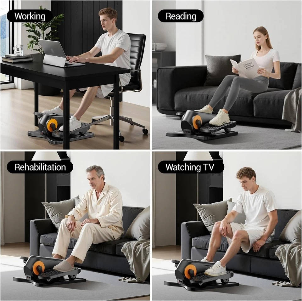 Under Desk Elliptical Machine, Electric Elliptical Leg Exerciser for Seniors