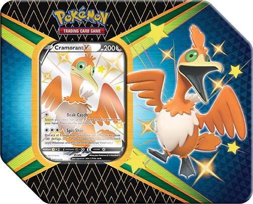 Pokemon TCG Shining Fates V Tin Cramorant V Trading Card Game Cards Packs Storage Set
