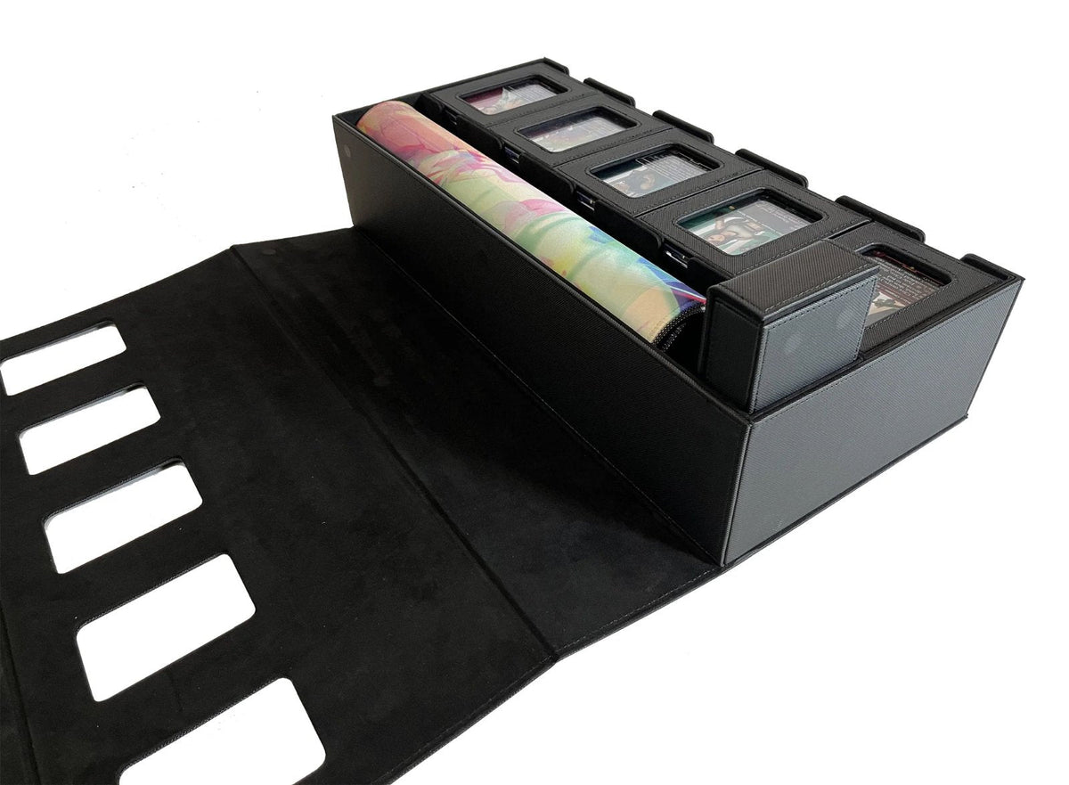 TopDeck Duelist Box Card Storage Case Holds 5 Deck Boxes Playmat Dice Trading Card Organizer