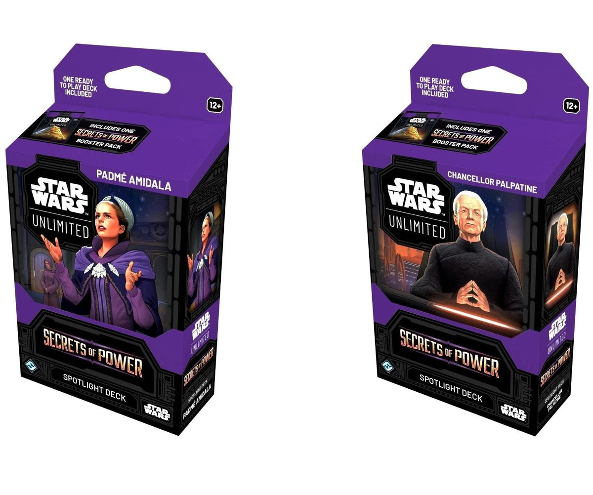 Star Wars Unlimited Secrets of Power Spotlight Deck Set of 2 (Padme Amidala and Chancellor Palpatine) Collectible Card Game