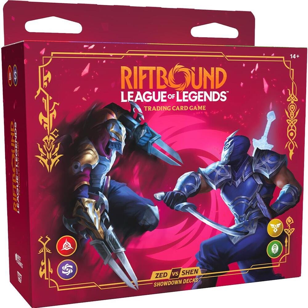 Riftbound League of Legends Vendetta Showdown Decks Zed vs Shen | 2 Ready-to-Play 56-Card Decks | Includes 2 Booster Packs, Playmats, Rulebook & Deck Boxes | Two-Player TCG Starter Set