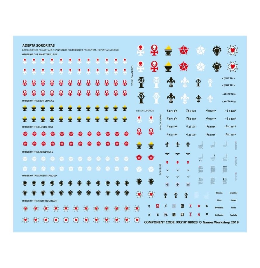 Warhammer 40K Adepta Sororitas Battle Sisters Squad Miniatures Set, Builds 10 Battle Sisters or Dominion Squad, Citadel Plastic Models with Custom Weapons & Transfer Sheet