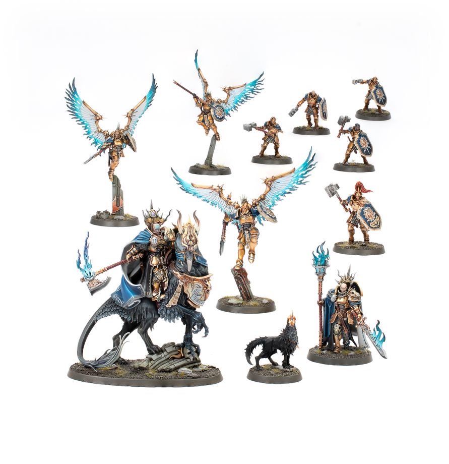 Warhammer Age of Sigmar: Ultimate Starter Set – Spearhead Starter Box with Stormcast Eternals & Skaven, 37 Push-Fit Miniatures, Gaming Mat, Dice & Rulebooks