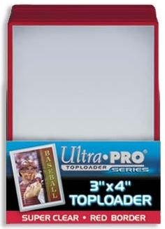 Ultra Pro Standard 3" x 4" Top Loader – Red | Super Clear Card Holder with Colored Border | Protects Standard 2.5" x 3.5" Trading Cards