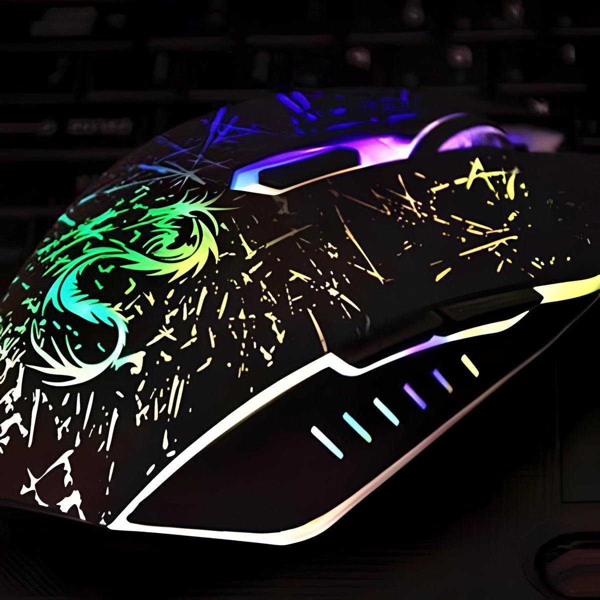 Wired Gaming Mouse with 3200 DPI Optical Sensor and Six Programmable Buttons