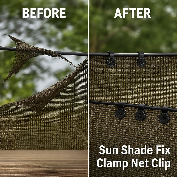 Sun Shade Clip with Spring-Loaded Jaw and UV-Resistant ABS, Toolless Portable Clamp