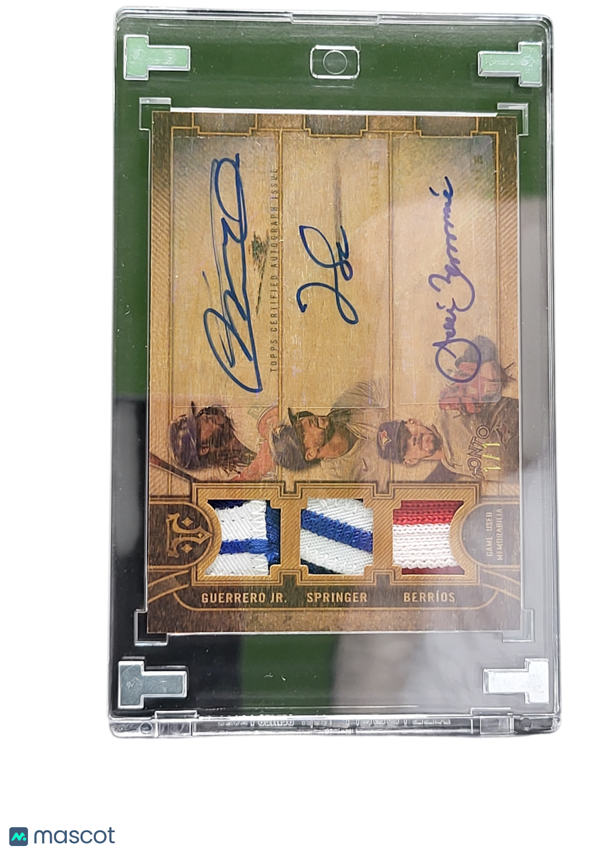 2024 Vladimir Guerrero Jr. Berríos Springer ARC-GSB Auto Triple Relic Game-Used