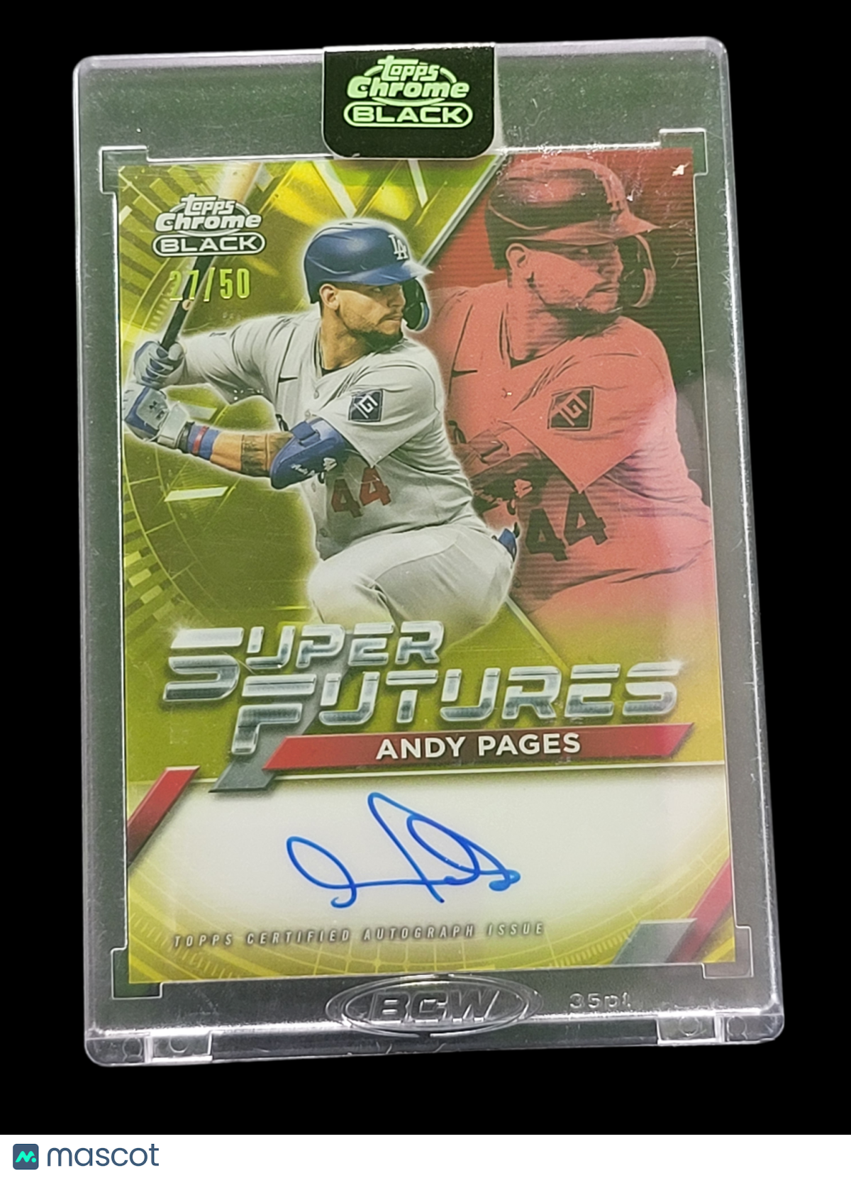 2025 Topps Chrome Black Super Andy Pages #FSA-AP Gold Super Futures Auto Card