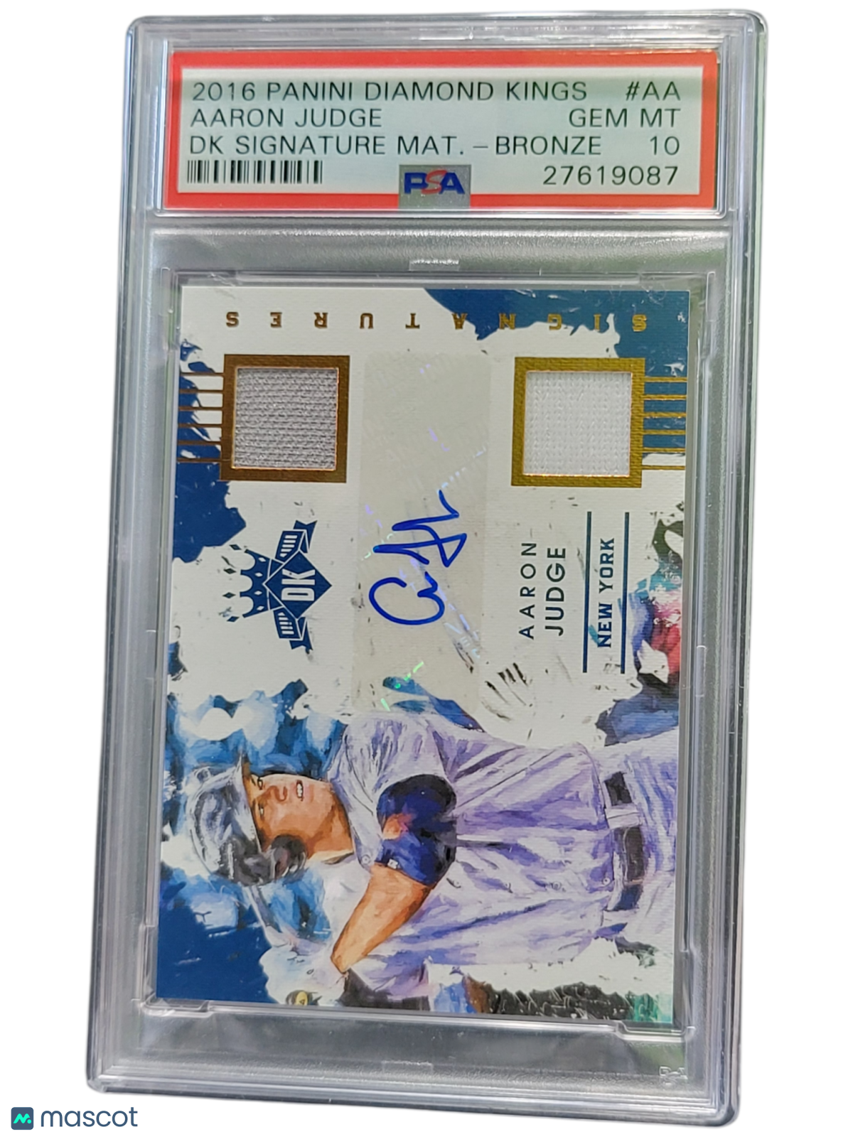 2016 Panini Diamond Kings DK Signature Materials Aaron Judge #AA PSA 10