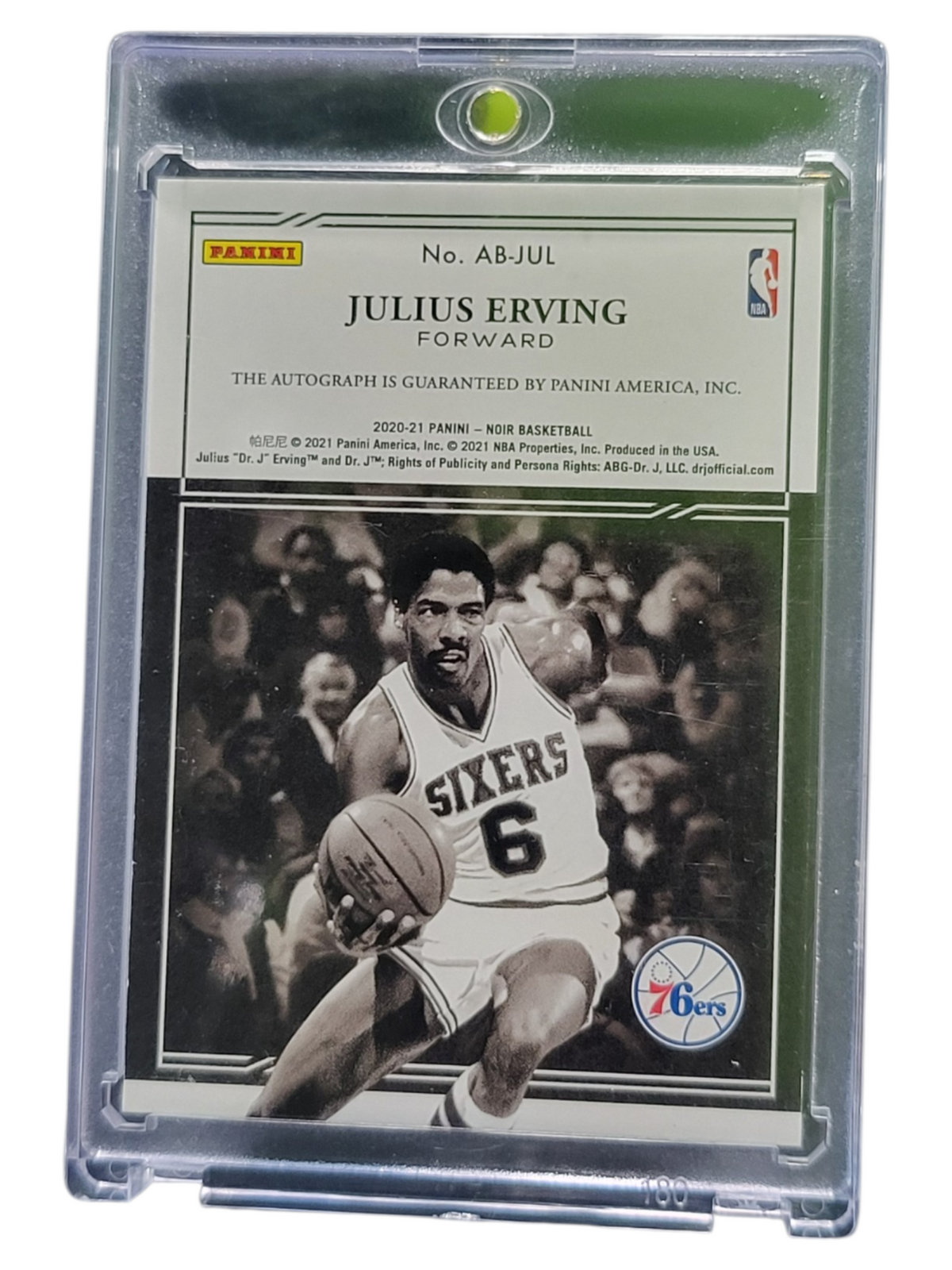 2021 Panini Noir Julius Erving #AB-JUL