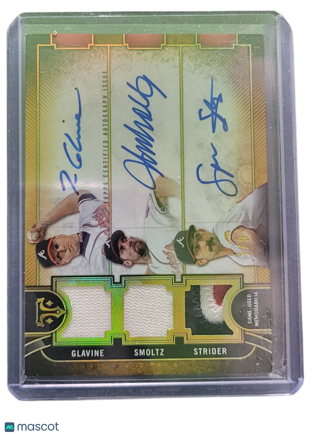 2024 Topps Triple John Smoltz Tom Glavine Spencer Strider /9 Auto Relic Game