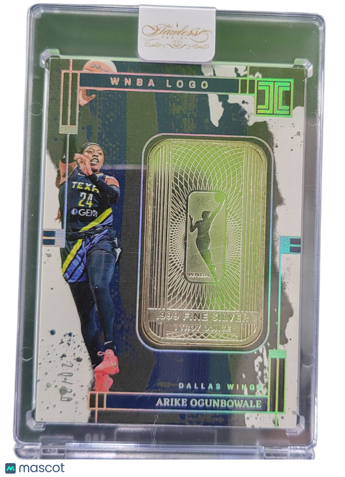 2025 Panini Impeccable Arike Ogunbowale #9 1 Troy Ounce.999 Fine Silver Bar 0.