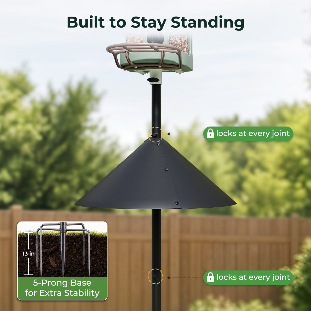 75 Smart Bird Feeder Squirrel-Proof Pole Kit
