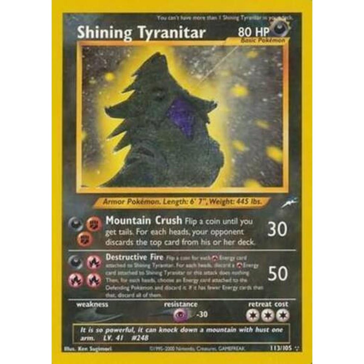 Shining Tyranitar [Neo Destiny] - Unlimited Holofoil