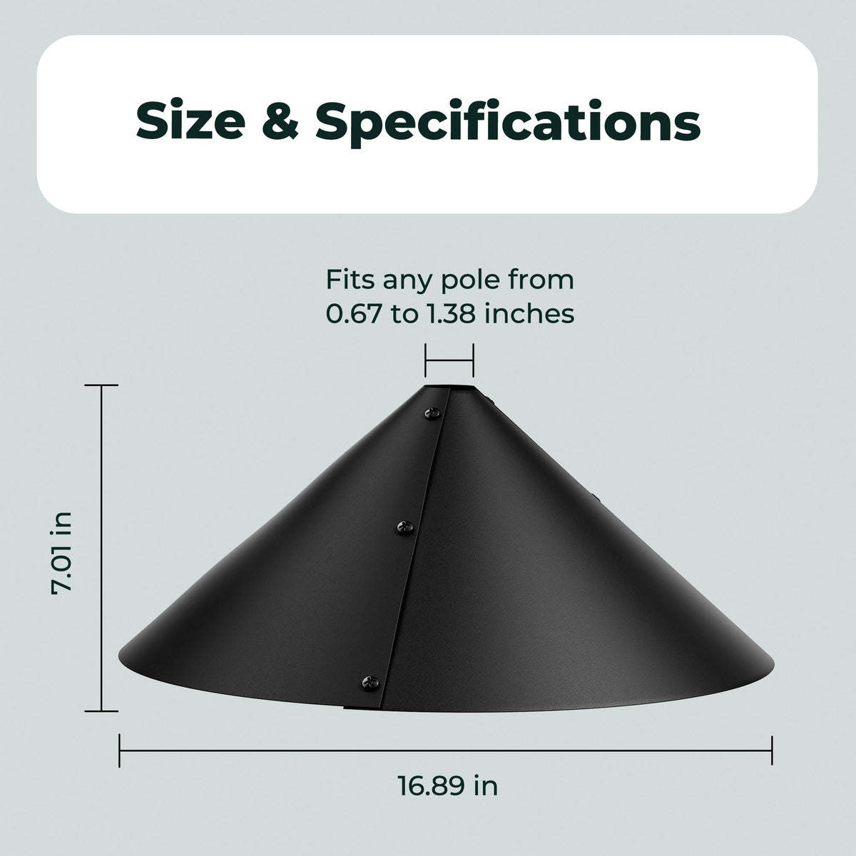 19" Squirrel Baffle for Bird Feeder Pole