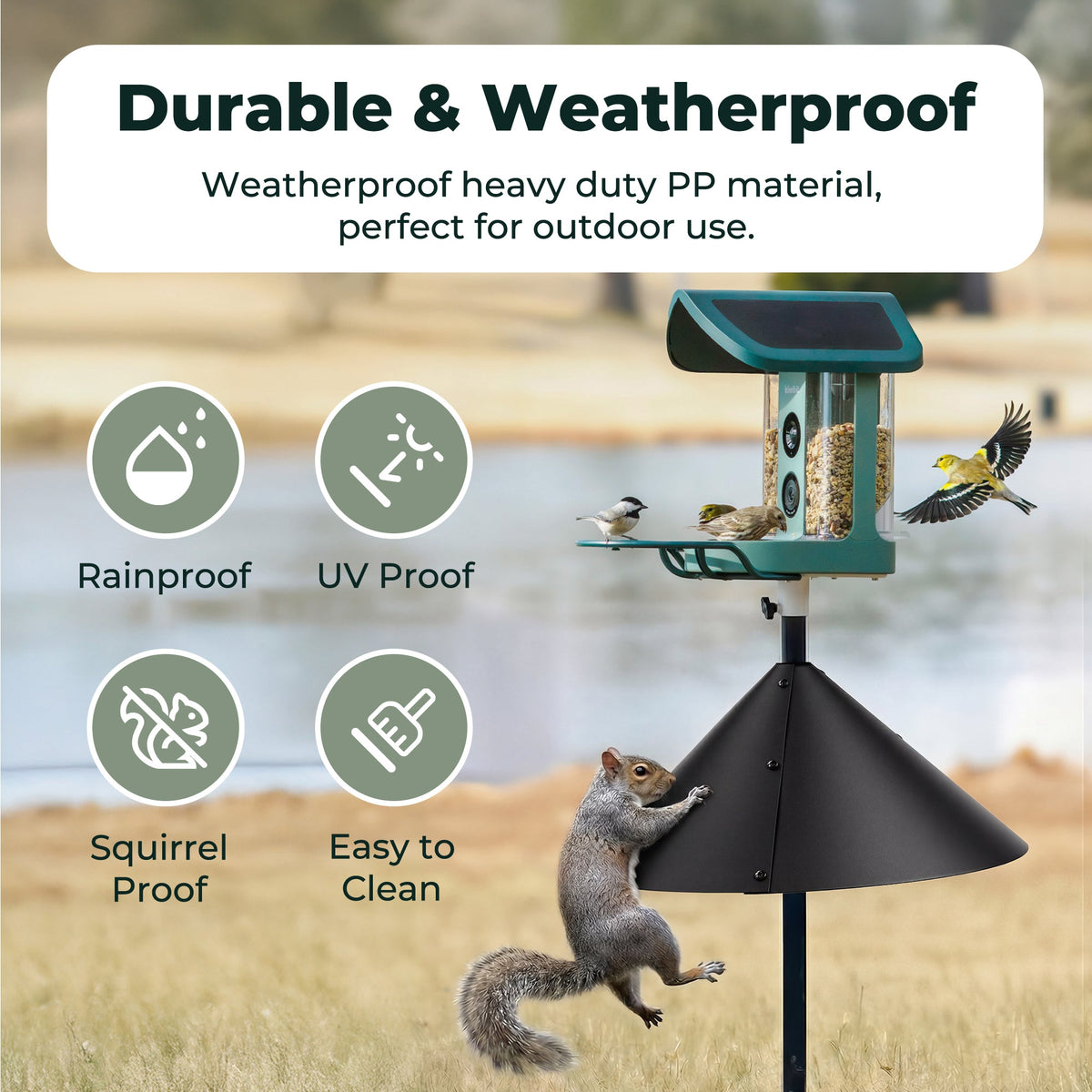19" Squirrel Baffle for Bird Feeder Pole