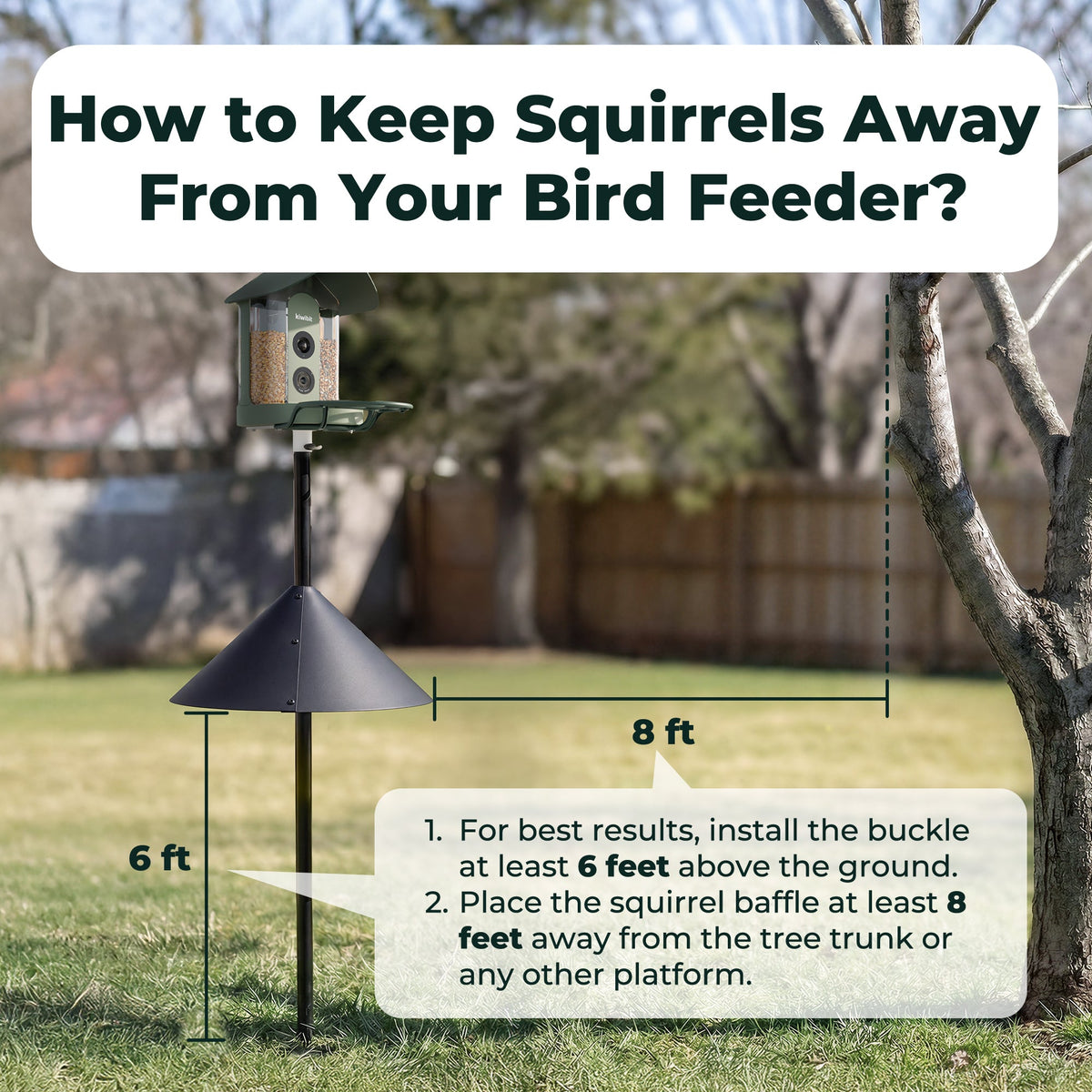 19" Squirrel Baffle for Bird Feeder Pole