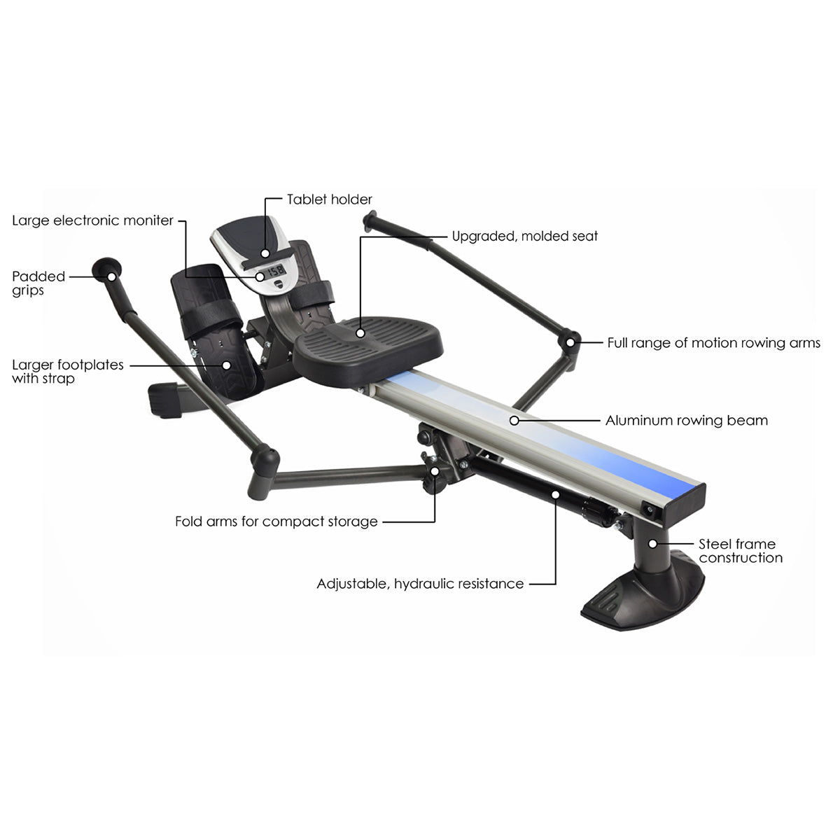 Space Saving Adjustable Rower