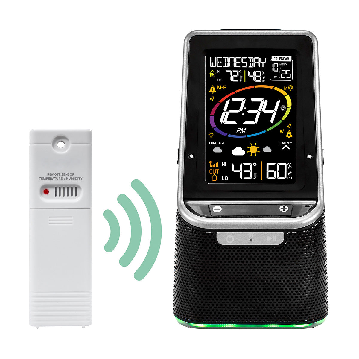 Wireless Color Weather Station with Bluetooth Speaker