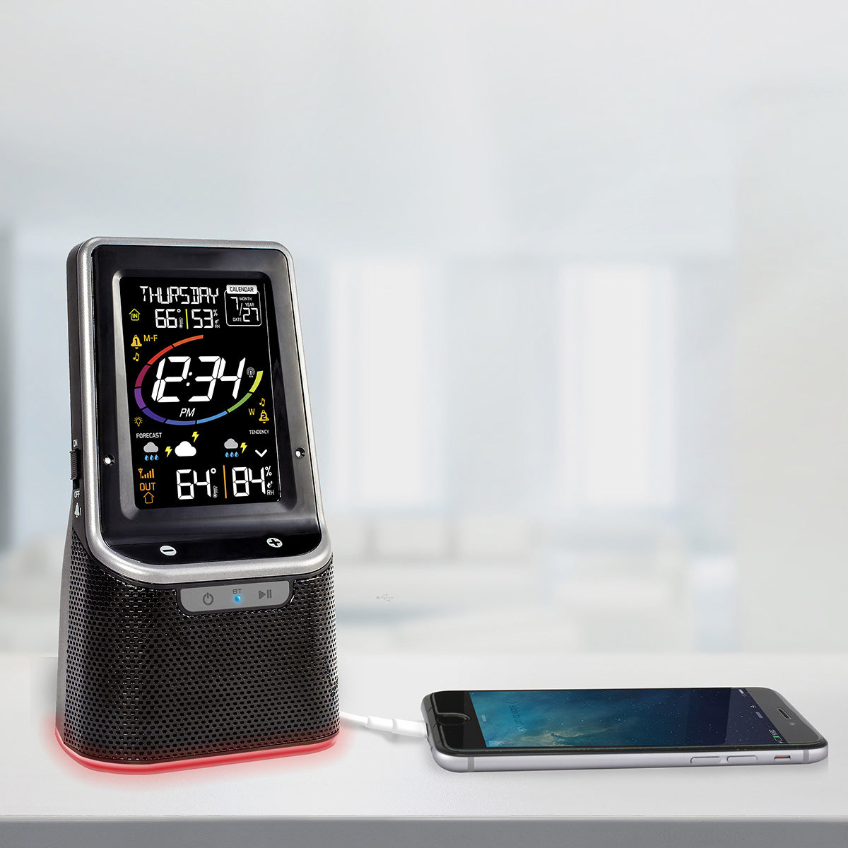 Wireless Color Weather Station with Bluetooth Speaker