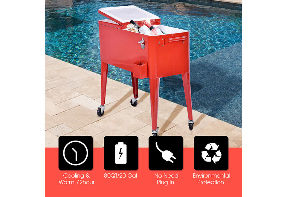Retro Patio Cooler Cart