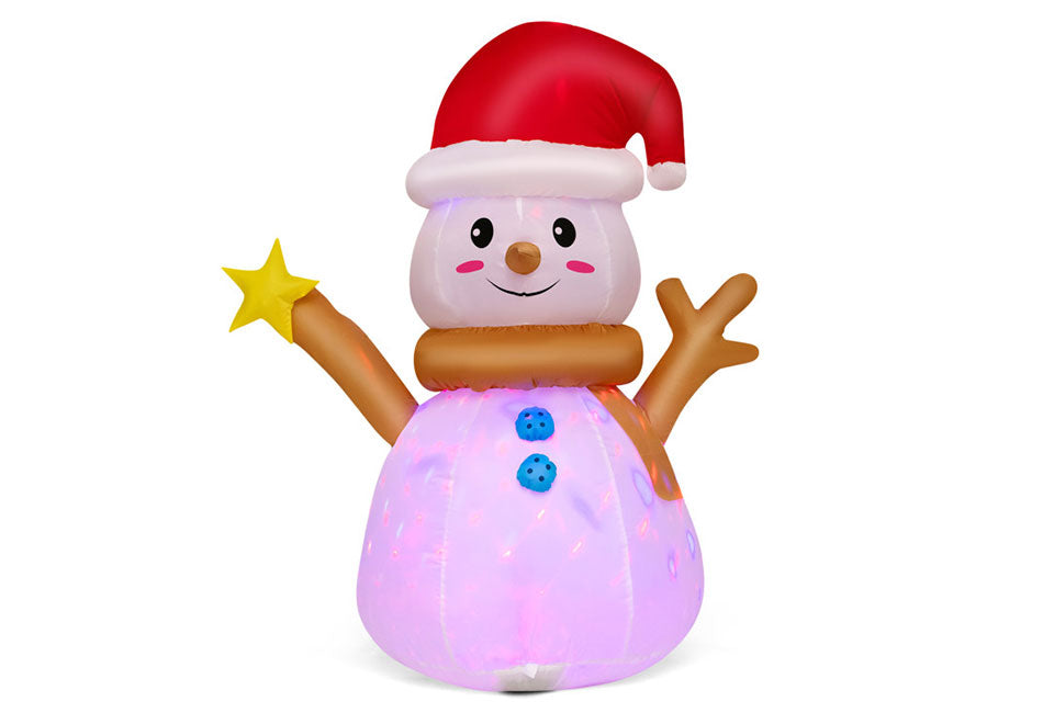 4-Ft. Inflatable Snowman with Rotating LED Lights