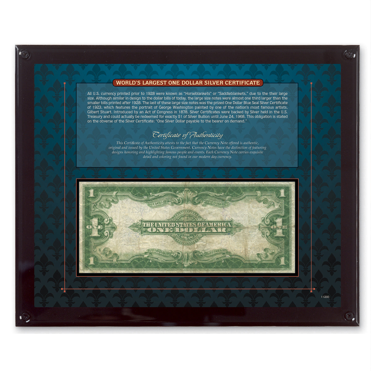 World's Largest One Dollar Silver Certificate