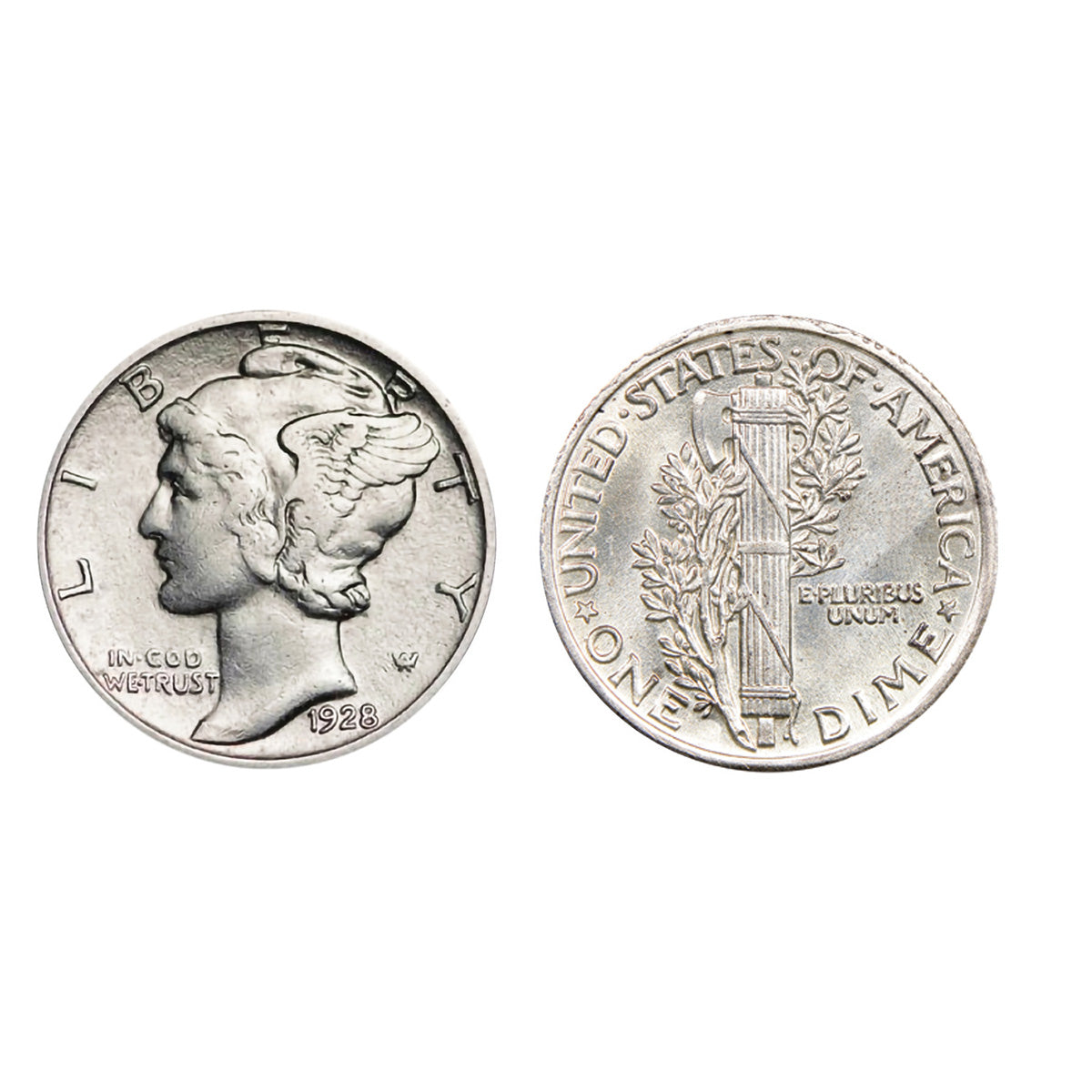 Silver Mercury Dime Letter Opener and Magnifying Glass Gift Set
